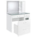 Flora Makeup Vanity Table with LED Mirror and Stool - Home Furniture And More (Brentwood, MD)
