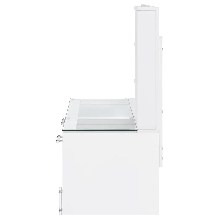 Flora Makeup Vanity Table with LED Mirror and Stool - Home Furniture And More (Brentwood, MD)