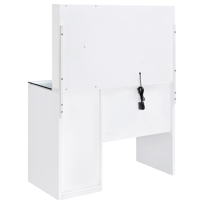 Flora Makeup Vanity Table with LED Mirror and Stool - Home Furniture And More (Brentwood, MD)