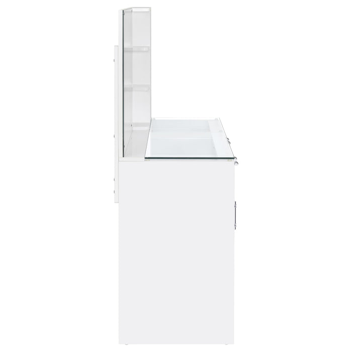 Flora Makeup Vanity Table with LED Mirror and Stool - Home Furniture And More (Brentwood, MD)