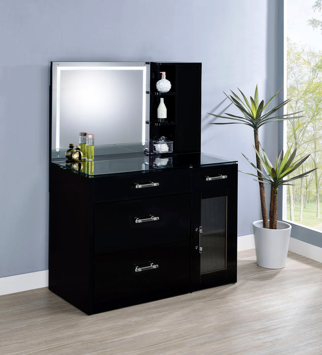 Flora Makeup Vanity Table with LED Mirror and Stool - Home Furniture And More (Brentwood, MD)