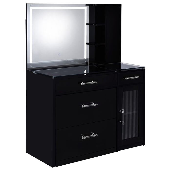 Flora Makeup Vanity Table with LED Mirror and Stool - Home Furniture And More (Brentwood, MD)