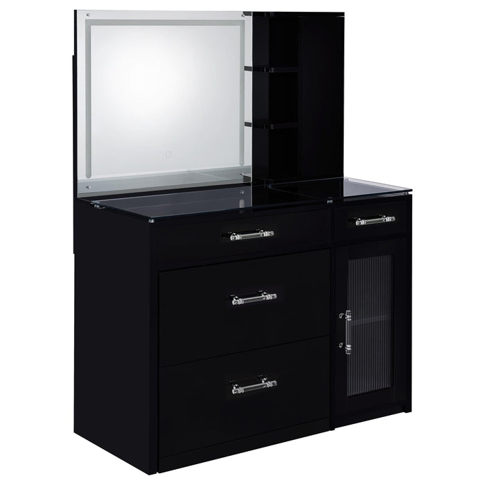 Flora Makeup Vanity Table with LED Mirror and Stool - Home Furniture And More (Brentwood, MD)