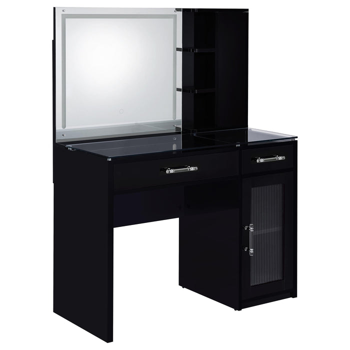 Flora Makeup Vanity Table with LED Mirror and Stool - Home Furniture And More (Brentwood, MD)