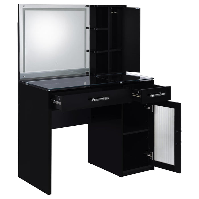 Flora Makeup Vanity Table with LED Mirror and Stool - Home Furniture And More (Brentwood, MD)