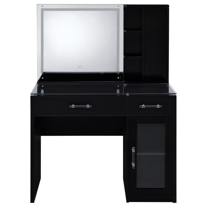 Flora Makeup Vanity Table with LED Mirror and Stool - Home Furniture And More (Brentwood, MD)