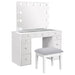 Regina Makeup Vanity Table with LED Mirror and Stool - Home Furniture And More (Brentwood, MD)