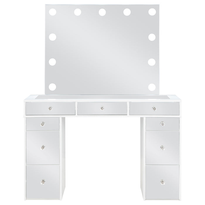 Regina Makeup Vanity Table with LED Mirror and Stool - Home Furniture And More (Brentwood, MD)