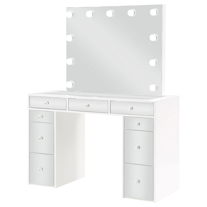Regina Makeup Vanity Table with LED Mirror and Stool - Home Furniture And More (Brentwood, MD)