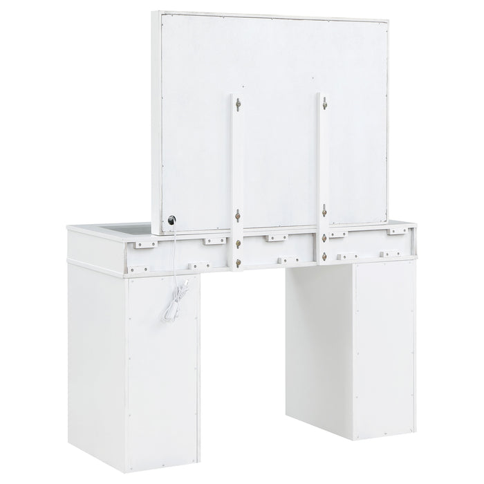 Regina Makeup Vanity Table with LED Mirror and Stool - Home Furniture And More (Brentwood, MD)