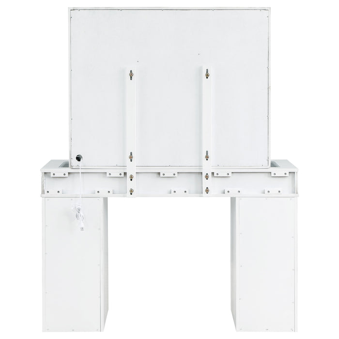Regina Makeup Vanity Table with LED Mirror and Stool - Home Furniture And More (Brentwood, MD)