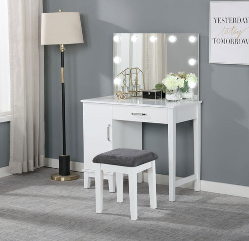Elijah Makeup Vanity Table with LED Mirror and Stool - Home Furniture And More (Brentwood, MD)
