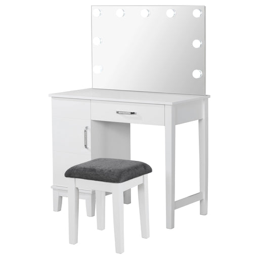 Elijah Makeup Vanity Table with LED Mirror and Stool - Home Furniture And More (Brentwood, MD)