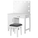 Elijah Makeup Vanity Table with LED Mirror and Stool - Home Furniture And More (Brentwood, MD)