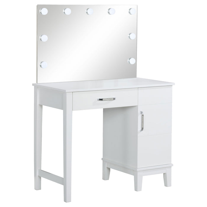 Elijah Makeup Vanity Table with LED Mirror and Stool - Home Furniture And More (Brentwood, MD)