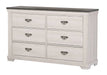 Crown Mark Furniture Leighton 6 Drawer Dresser in White image