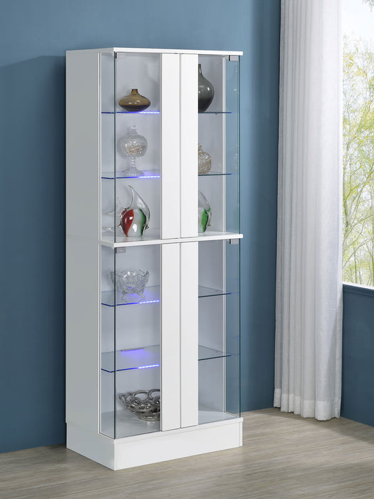 Cabra Curio Cabinet with LED Lighting - Home Furniture And More (Brentwood, MD)