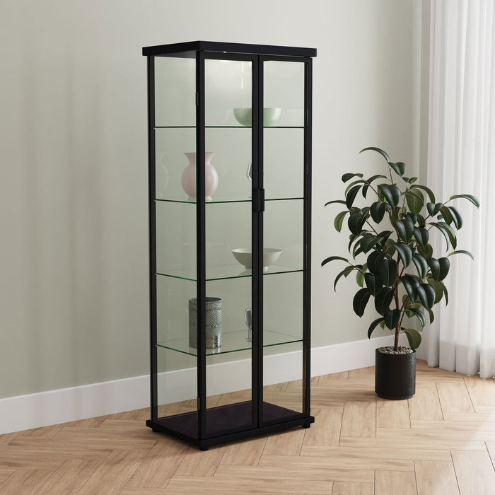 Aero Curio Cabinet with LED Lighting - Home Furniture And More (Brentwood, MD)