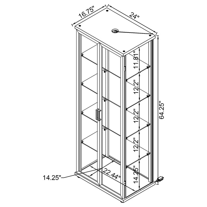 Aero Curio Cabinet with LED Lighting - Home Furniture And More (Brentwood, MD)