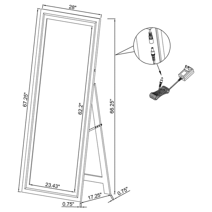 Windrose Standing Mirror with LED Lighting - Home Furniture And More (Brentwood, MD)