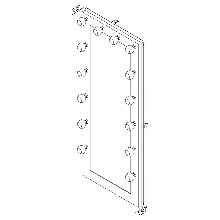 Zayan Floor Mirror with LED Lighting - Home Furniture And More (Brentwood, MD)