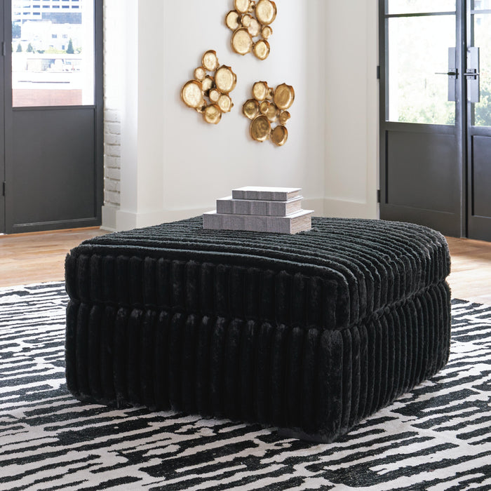 Midnight-Madness Oversized Accent Ottoman - Home Furniture And More (Brentwood, MD)