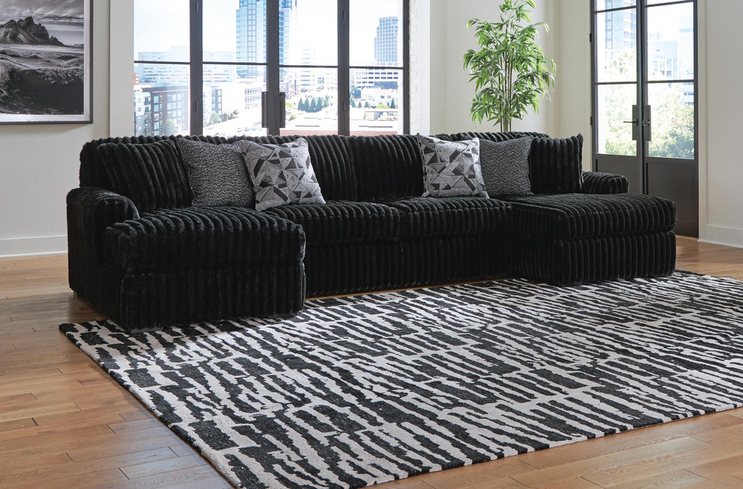 Midnight-Madness Sectional with Chaise - Home Furniture And More (Brentwood, MD)