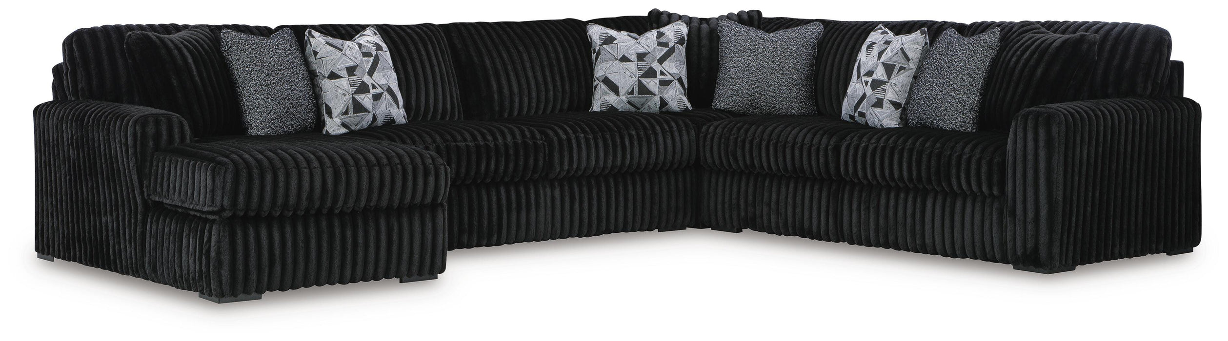 Midnight-Madness Sectional with Chaise - Home Furniture And More (Brentwood, MD)