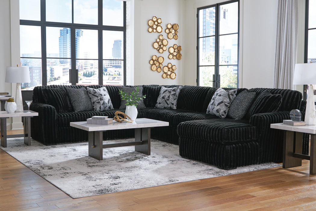 Midnight-Madness Sectional with Chaise - Home Furniture And More (Brentwood, MD)
