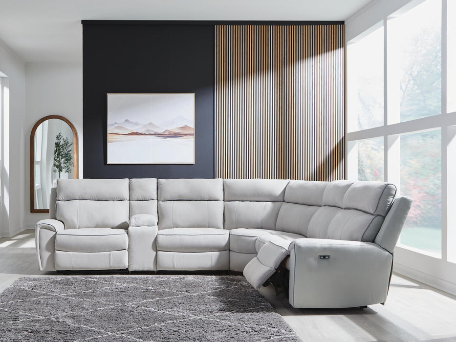 Social Pointe Reclining Sectional with Storage Console - Home Furniture And More (Brentwood, MD)