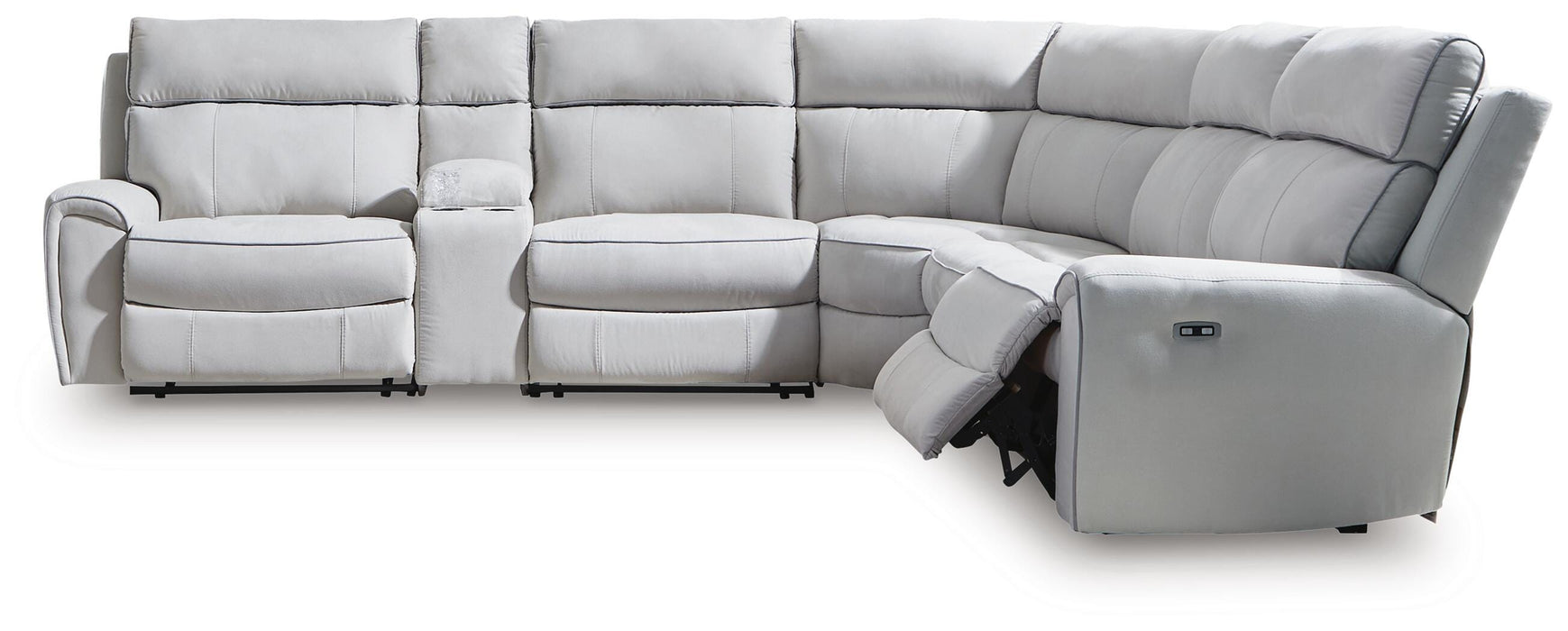 Social Pointe Reclining Sectional with Storage Console - Home Furniture And More (Brentwood, MD)
