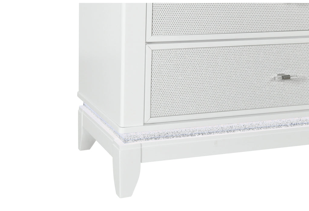 Alina White Dresser with LED