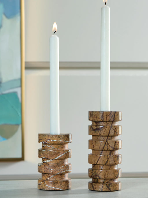 Emsleyfield Candle Holder Set (Set of 2) - Home Furniture And More (Brentwood, MD)