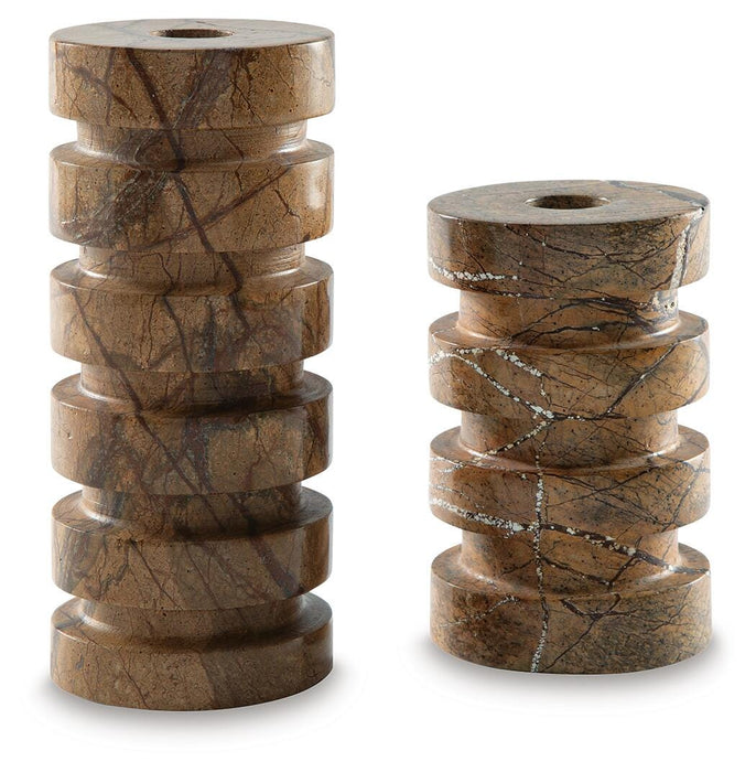 Emsleyfield Candle Holder Set (Set of 2) - Home Furniture And More (Brentwood, MD)