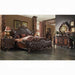 Versailles 2-Tone Dark Brown PU & Cherry Oak Eastern King Bed - Home Furniture And More (Brentwood, MD)