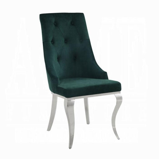 Dekel Green Fabric & Stainless Steel Side Chair - Home Furniture And More (Brentwood, MD)