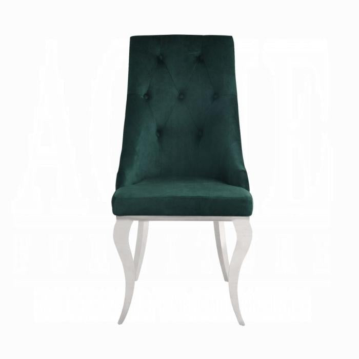 Dekel Green Fabric & Stainless Steel Side Chair - Home Furniture And More (Brentwood, MD)