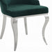 Dekel Green Fabric & Stainless Steel Side Chair - Home Furniture And More (Brentwood, MD)