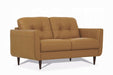Radwan Camel Leather Loveseat - Home Furniture And More (Brentwood, MD)