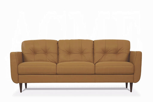 Radwan Camel Leather Sofa - Home Furniture And More (Brentwood, MD)