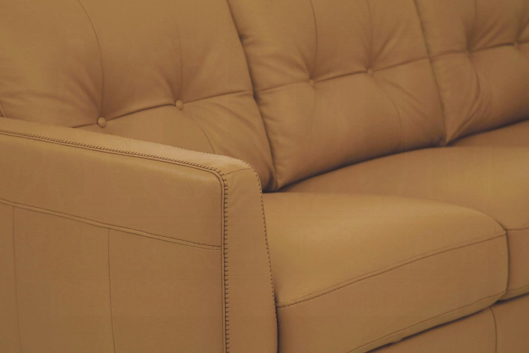 Radwan Camel Leather Sofa - Home Furniture And More (Brentwood, MD)