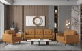Radwan Camel Leather Loveseat - Home Furniture And More (Brentwood, MD)