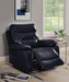 Aashi Navy Leather-Gel Match Recliner (Motion) - Home Furniture And More (Brentwood, MD)