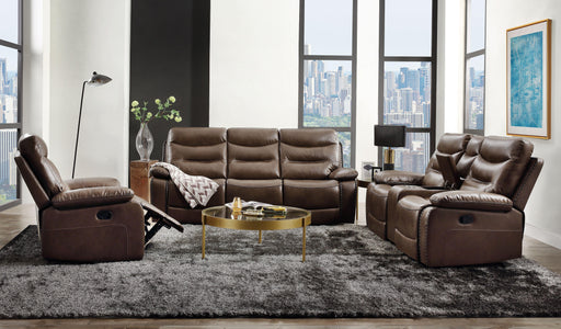 Aashi Brown Leather-Gel Match Sofa (Motion) - Home Furniture And More (Brentwood, MD)