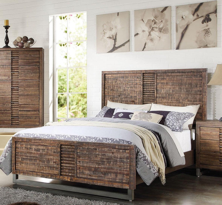 Acme Andria Queen Platform Bed in Reclaimed Oak 21290Q - Home Furniture And More (Brentwood, MD)
