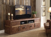 Aberdeen Retro Brown Top Grain Leather TV Stand - Home Furniture And More (Brentwood, MD)