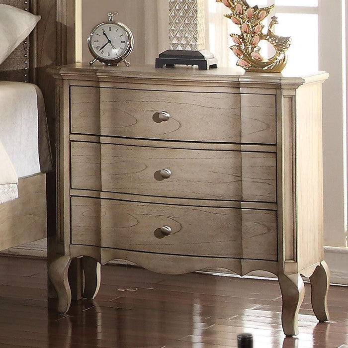 Acme Chelmsford 3-Drawer Nightstand in Antique Taupe 26053 - Home Furniture And More (Brentwood, MD)