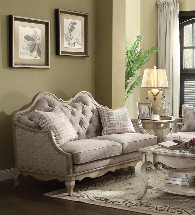 Acme Chelmsford Loveseat in Beige 56051 - Home Furniture And More (Brentwood, MD)