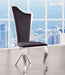 ACME Cyrene Faux Fabric Side Chair (Set of 2) in Stainless Steel 62079 - Home Furniture And More (Brentwood, MD)