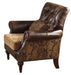 Acme Dreena Traditional Bonded Leather and Chenille Chair 05497 - Home Furniture And More (Brentwood, MD)